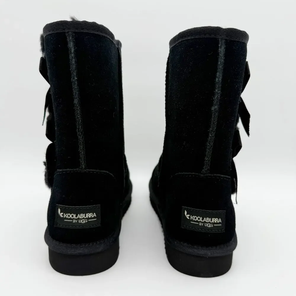 Koolaburra by UGG Womens Victoria Short Winter Boots US 5 EU 36 Black Suede NIB